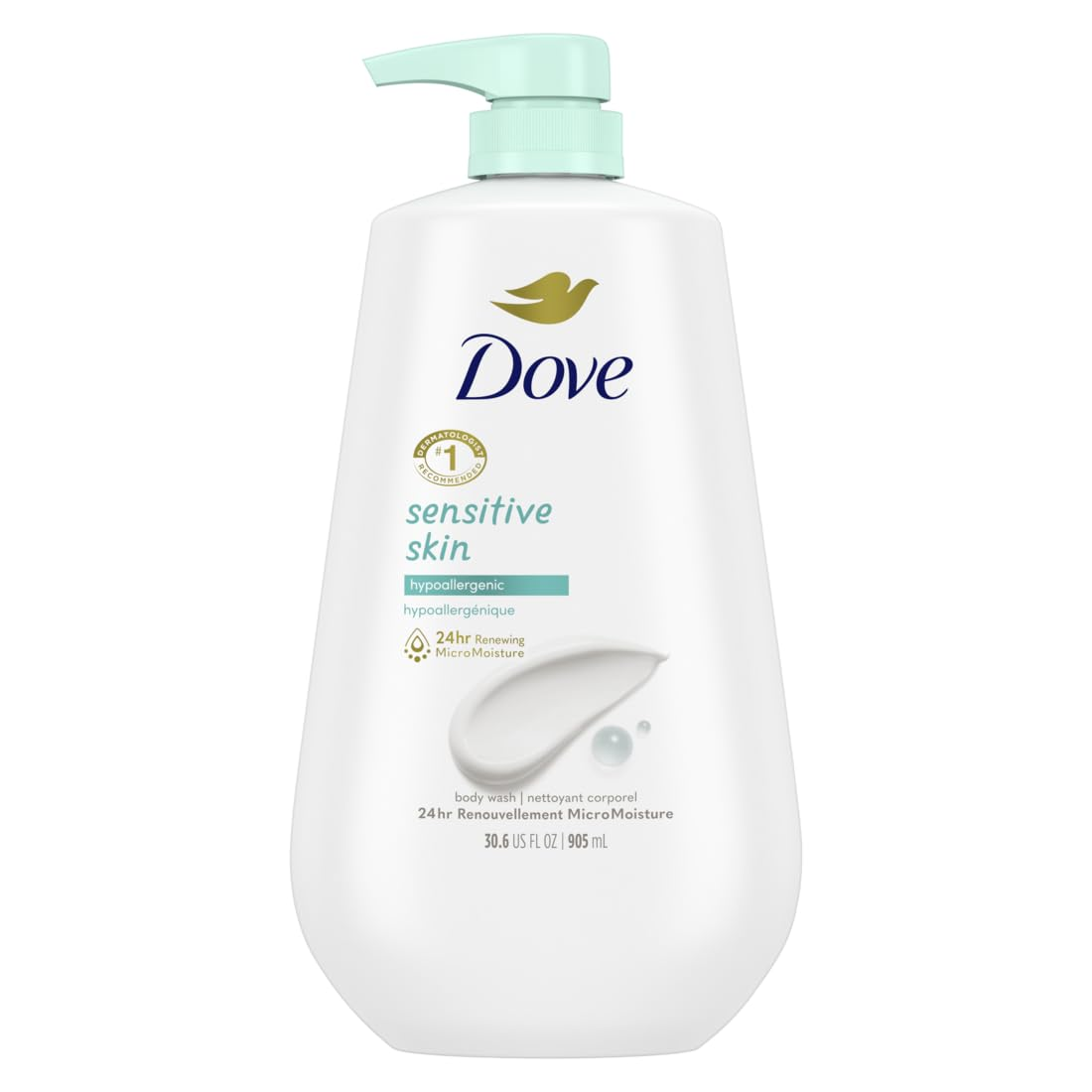 Dove Hypoallergenic Body Wash for Sensitive Skin – Gentle Moisturizing Formula