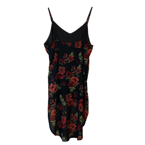 90s Y2K Mesh Babydoll Top Women XL Black Red Festival Goth Gypsy Sheer Hi Low - Picture 3 of 14