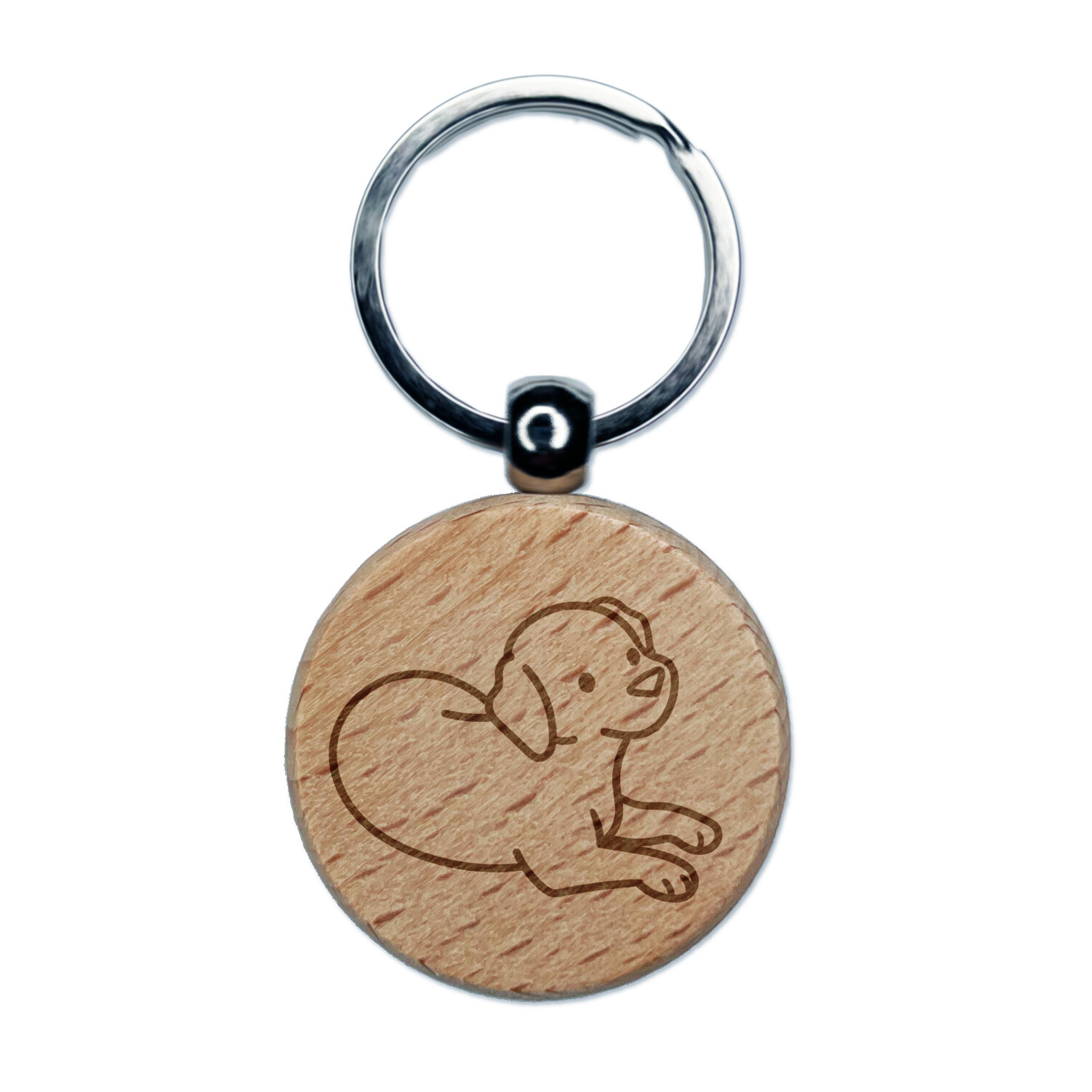 Llavero redondo de madera grabada para perro labrador retriever dije