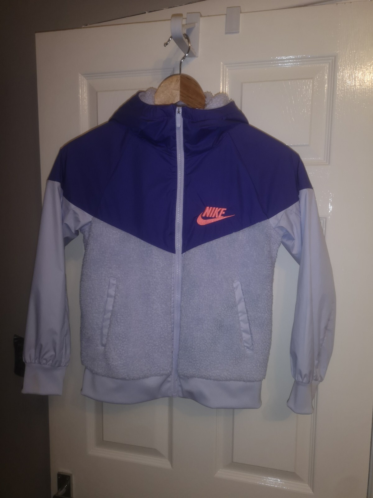 NIKE KIDS FLEECE STYLE ACRYLIC JACKET, 8 YEARS, 17u0026#034;PTP,  LILAC,IMMAC,128-137cm | eBay