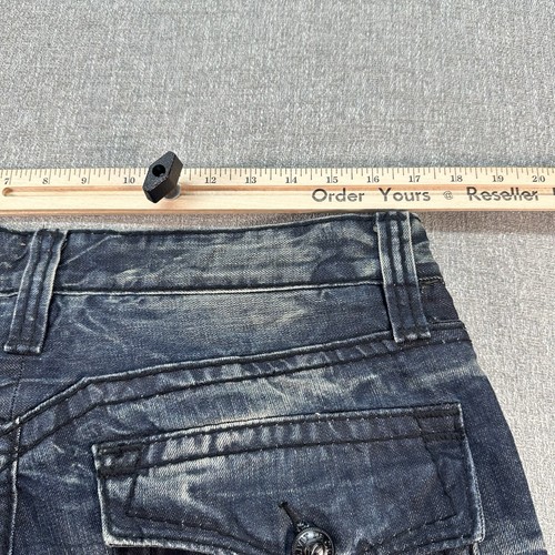 Rivet De Cru Jeans Mens 33x34 Blue Straight Button Fly Acid Wash Denim - Picture 9 of 12