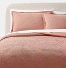 Full/Queen Washed Waffle Weave Comforter & Sham Set Warm Blush - Threshold