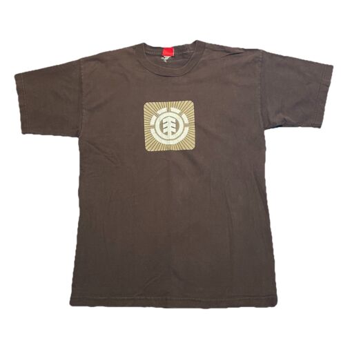 Vintage Etnies Mens T-Shirt Size L Brown Y2K Cyber Grunge Skateboard 2,000’s