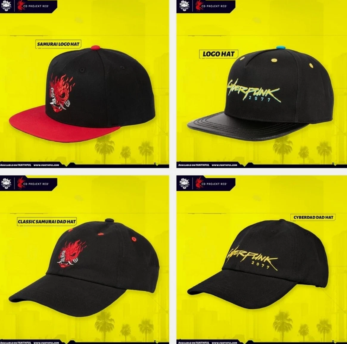 J!NX Cyberpunk 2077 Official Baseball Cap | Samurai Logo / Classic Samurai / UK