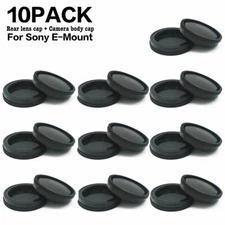10PCS Rear Lens Cap + Camera Front Body Cover for Sony E-Mount NEX A7 A7R Camera