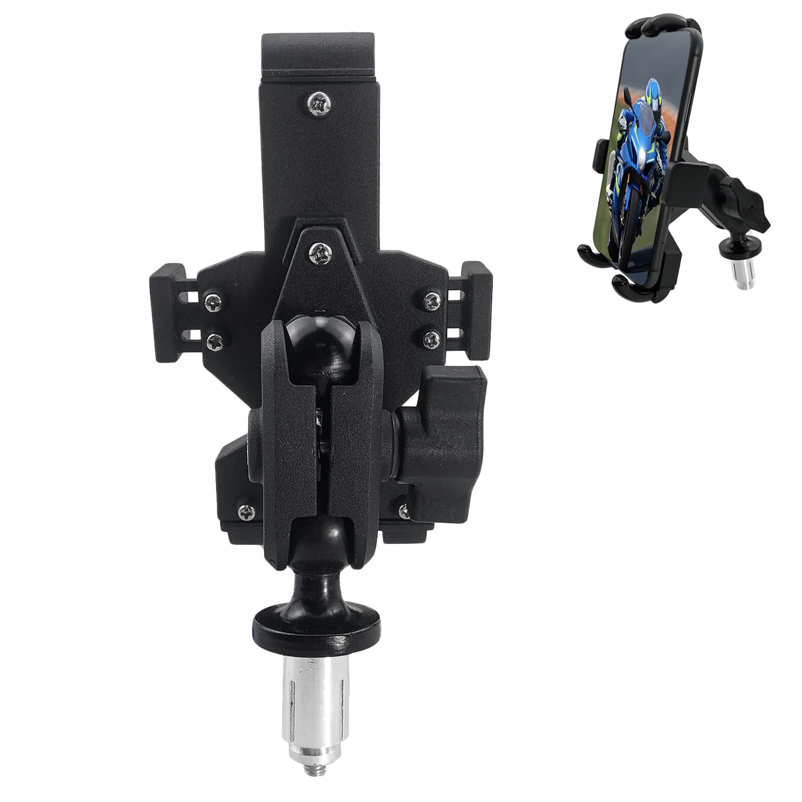 Motorcycle Phone Mount Fork Stem Cell Phone Holder Universal for 4.7 to 7.2 I...
