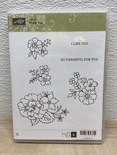Stampin' Up Flowers Hostess Set Of 6 Crafting Foam Mounted Rubber Stamps