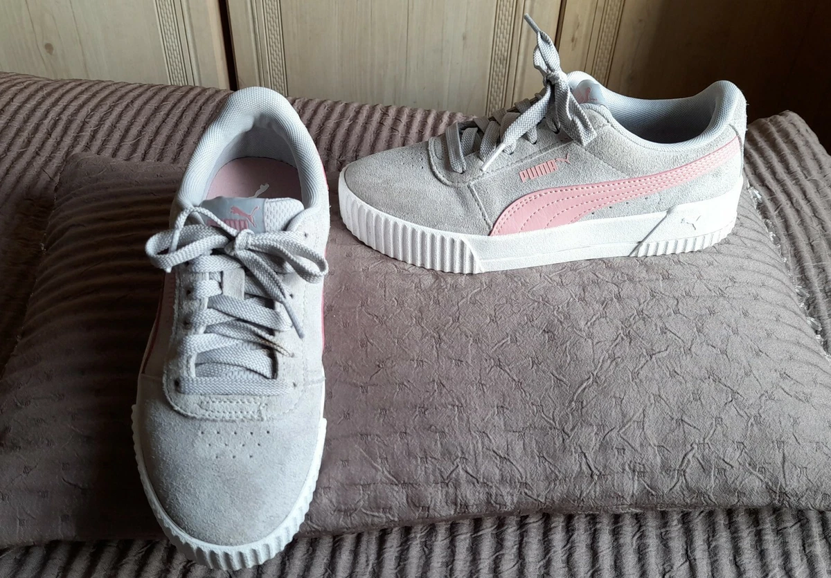 PUMA CARINA 370532 03 Girls Junior Grey Rose Leather Suede
