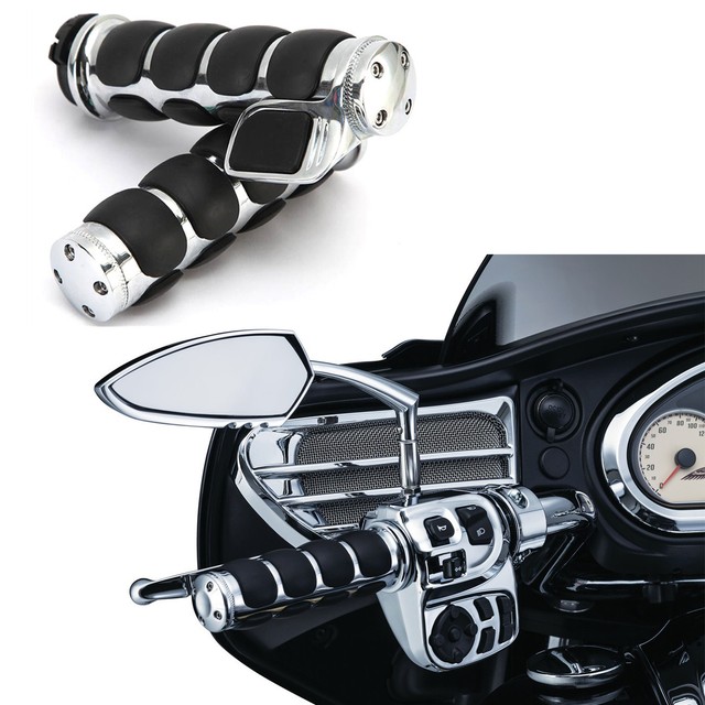 Pair 7/8" Motorcycle Handlebar Hand Grips Fit For Honda Goldwing 1200