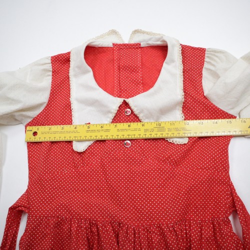 Unbranded Girls Size L-XL? Vintage Dress Strawberry Red White Polka Dots - Picture 13 of 13