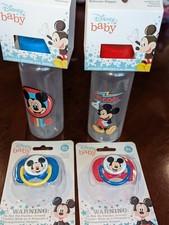 2-Disney Baby Bottles  2-Pacifier- Mickey Mouse-9 oz.-BPA FREE - "New" B14 