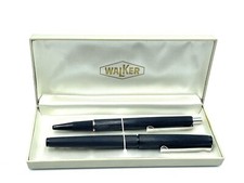VINTAGE 70s WALKER PEN   COMBO SET PENNA SFERA- STILOGRAFICA # NIB OU