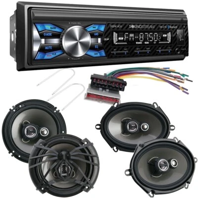 SOUNDSTREAM Bluetooth MP3/AM/FM Radio (No CD) Car Stereo + Speakers for 1992-1996 Ford F150