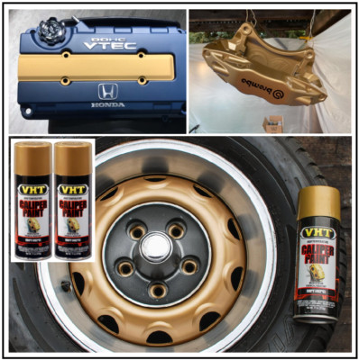 Gold Spray Paint Engine Enamel High Temp Coating 2 Cans - Free