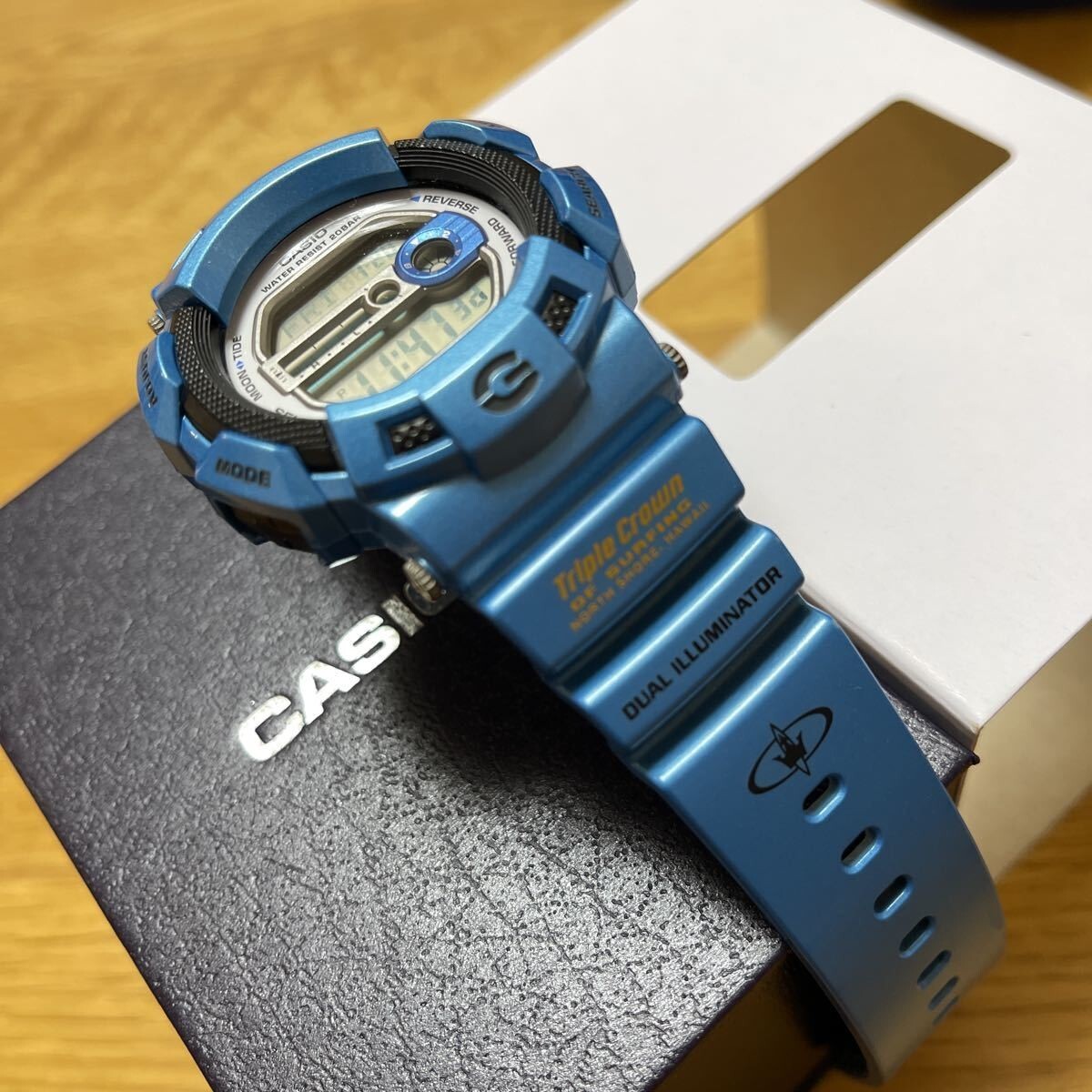 美品 G-SHOCK GW-9100BL-2JF ガルフマン 限定 ブルー Titanium G-Shock GW-9100BL-2JF Men In Earth Blue Gulfman watch