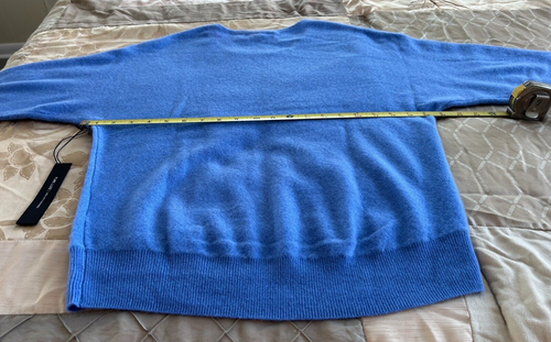 $80.NEW-Tahari-Women-100% 2 PLY Cashmere Blue sweater.Size-M.China - Picture 8 of 11