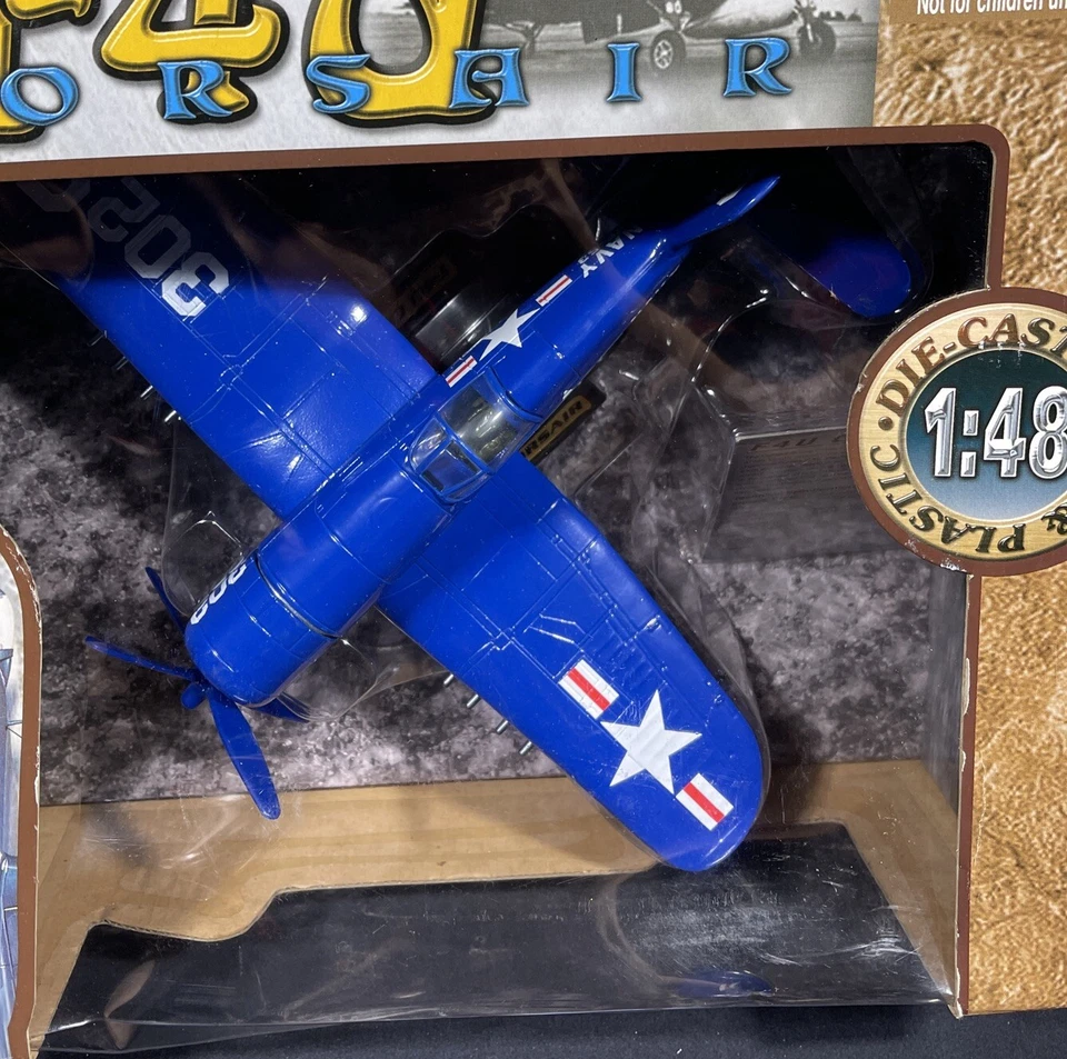 MOTOR MAX 76355 F4U Corsair 302 Navy Marine Metal 1:48 Die Cast Foto 3 de 4