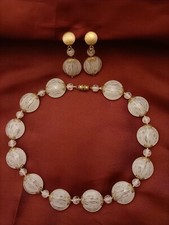 Completo collana e orecchini Art Decò in Filigrana Latticino veneziano Vaccari 