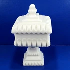 Wedding Box/Candy Dish White Milk Glass Square w/Lid Westmoreland #1874 Vintage