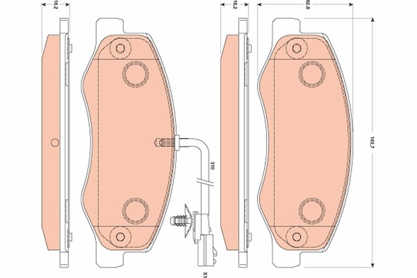 TRW GDB1885 Bremsbelagsatz, Scheibenbremse FüR Nissan, Opel, Renault, Vauxhall-image