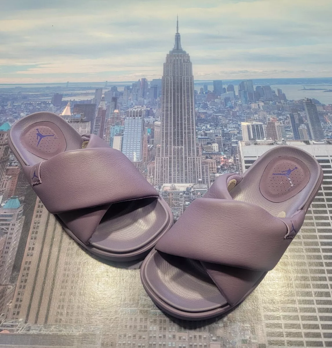 Nike Jordan Sophia Slide Sandal Leather Canyon Purple Womens Size 8 DO8863  505