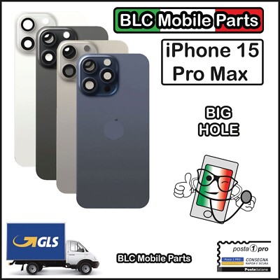 IPhone 15Pro Max Cover Posteriore Di Vetro + Supporto Fotocamera E Magnete Per Nfc Nero 7122 - Foto 4