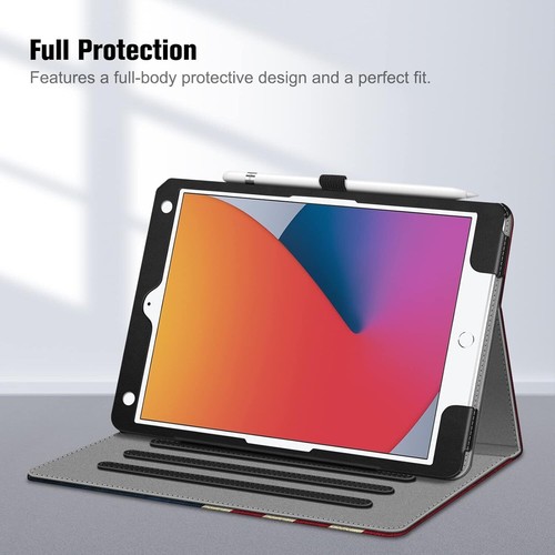 Stand Case for iPad 9th 8th 7th 10.2 Inch Multi-Angle Viewing Cover with Pocket - Picture 9 of 54