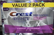 Lot Of 2 Crest 3D WHITE & Gum Restore Protection Fluoride Toothpaste 3.7oz