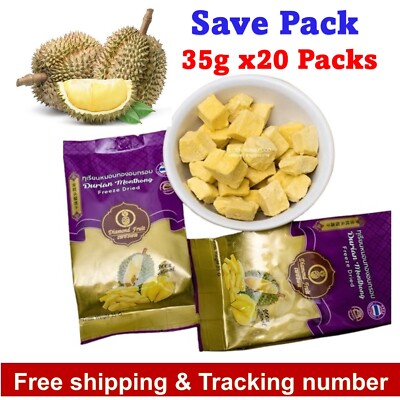 Durian Monthong Freeze Dried 100% Natural Thailand Fruit Halal Healthy Snack