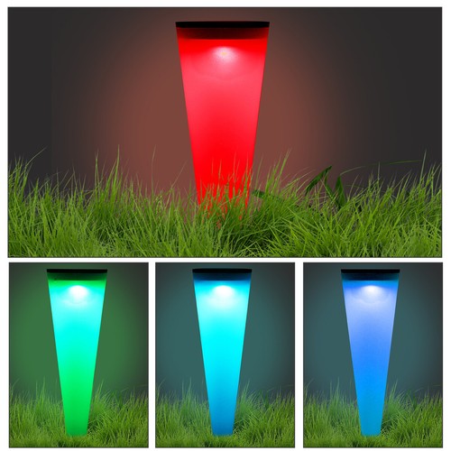 Solar RGB Wall Lamp Spotlights Outdoor Garden Pathway Landscape Floor Lights USA - Picture 5 of 13