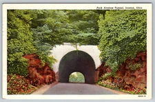 c1930s Park Avenue Tunnel Ironton Ohio Vintage Postcard