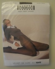 Nip: Wolford Velvet Deluxe 50 Tights 50 Den Size XL Terra  Braun - Red 