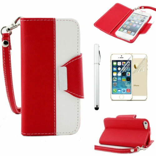 Apple Leather Cell Phone Wallet Cases for Apple iPhone 4