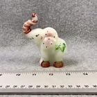 Vintage Fenton Elephant Candy Cane Christmas Art Glass Figurine Handmade In USA
