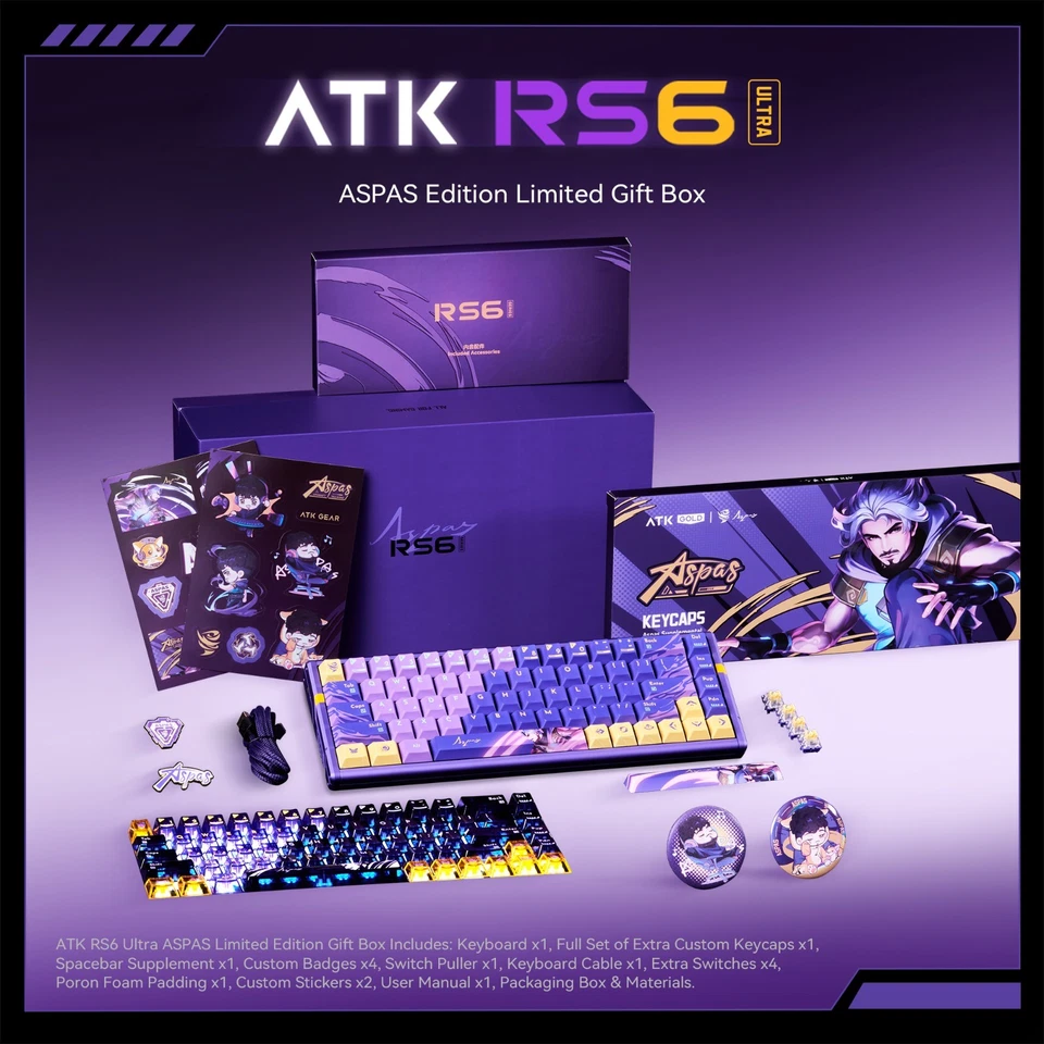 ATK × Aspas RS6 Ultra Hall Effect Gamming Keyboard – CNC Aluminum, 8KHz, RT - Image 3 of 4