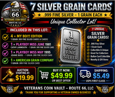 Lot of 7 Silver Grain Cards .999 Fine Silver Playboy My Boi Edition American