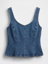 NWT GAP Denim Fitted Peplum Top