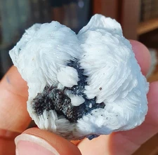 Barite on sphalerite, Les Cèdres mine, Les Mechelen, Le Vigan, Gard (30), France