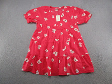 Universal Thread Women's Red Floral Shirt Dress V Neck Pullover Size XL NEW