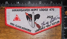 Amangamek Wipit Lodge 470 Vigil Class Honoree Lawrence Doc Kotler Signed Flap