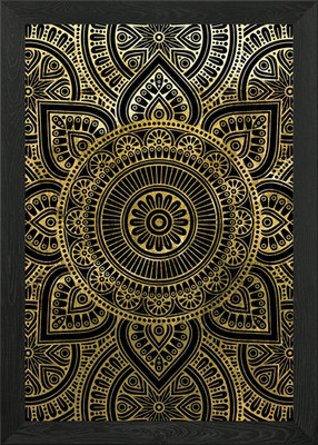 Mandala Gold pattern Framed Wall Art Poster Canvas Print Picture