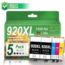 5PK 920XL Ink Cartridge For OfficeJet 6500A 6000 7000 7500 7500A