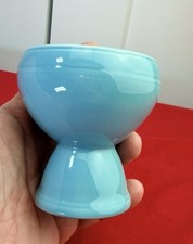 Vtg 1930s McKee Chalaine Blue Depression Glass Double Egg Cup 3.5"