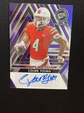 2024 Leaf Press Pass Premium Football RC Auto BA-CY1 Colbe Young 1/15