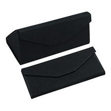 2 Pack Eyeglass Case Hard Shell with Foldable Design, Lxy black 2 Pack 