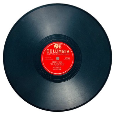 Ted Daffan Broken Vows 10in Shellac 78 RPM Columbia Records 37087 VG+ Country