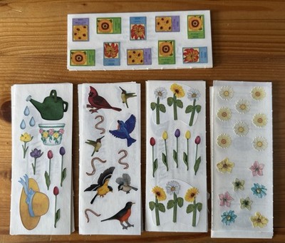 Creative Memories Studio 2''x5'' Stickers Lot of 5, Birds, Spring, Flowers, Tulips