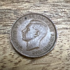 Vintage 1945 GREAT BRITAIN FARTHING COIN-King George VI UK 🇬🇧 WWII Era Coin