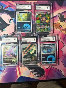 Lot Of 5 Pokemon Graded Cards JPN And CHI 8’s & 9’s Glaceon Vaporeon Ambipom Etc