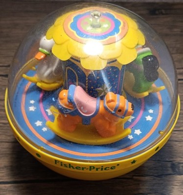 Vintage Fisher Price Roly Poly Boot Glockenspiel Ball gelb Segelboot Schlepper 1980er C3